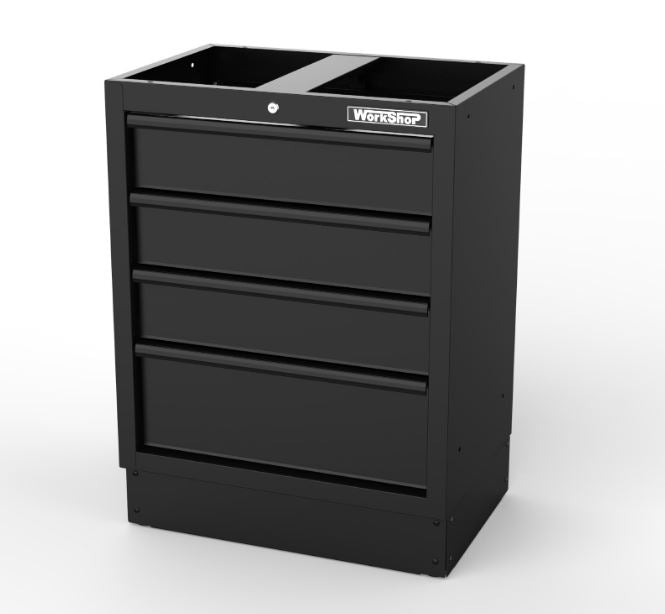 Modulo 4 Cassetti per arredo Workshopitaly MPS Total Black