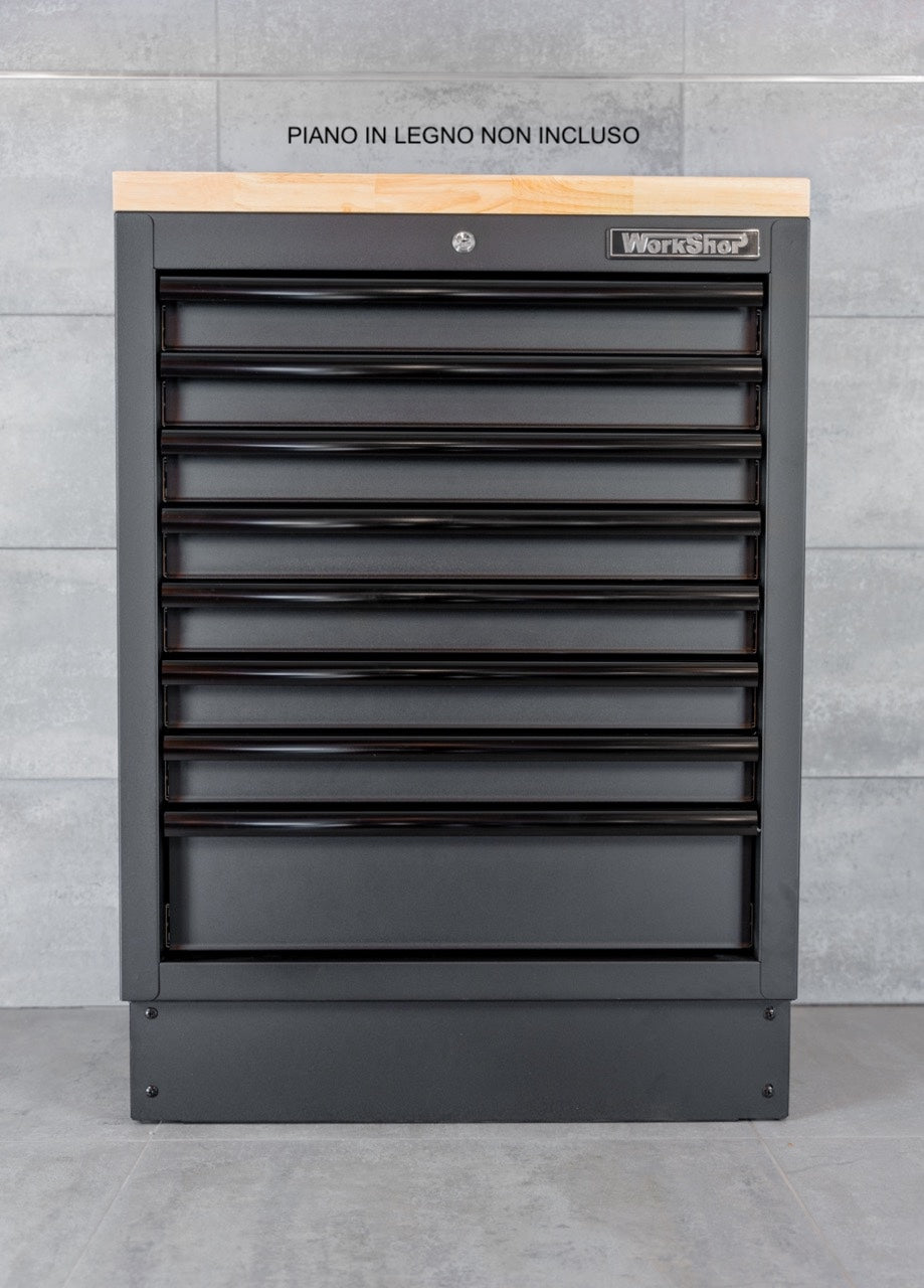 Modulo 8 Cassetti per arredo  Workshopitaly MPS Total Black