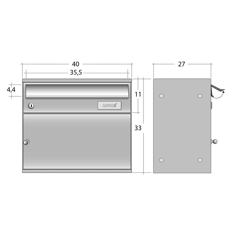 Cassetta Postale Con Vano Portapacchi EasyBox ALUBOX