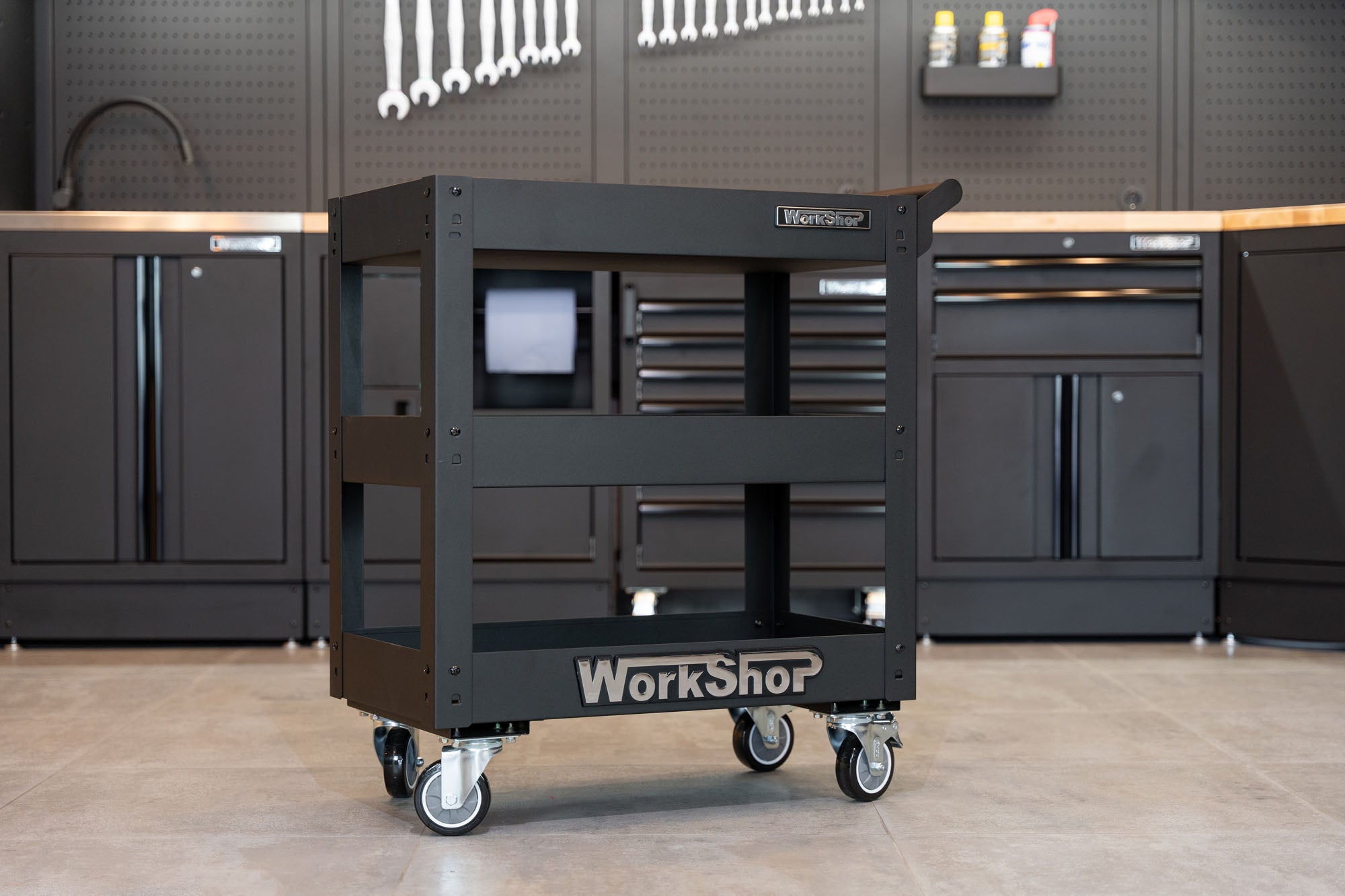 Carrello 3 ripiani Workshopitaly Total Black