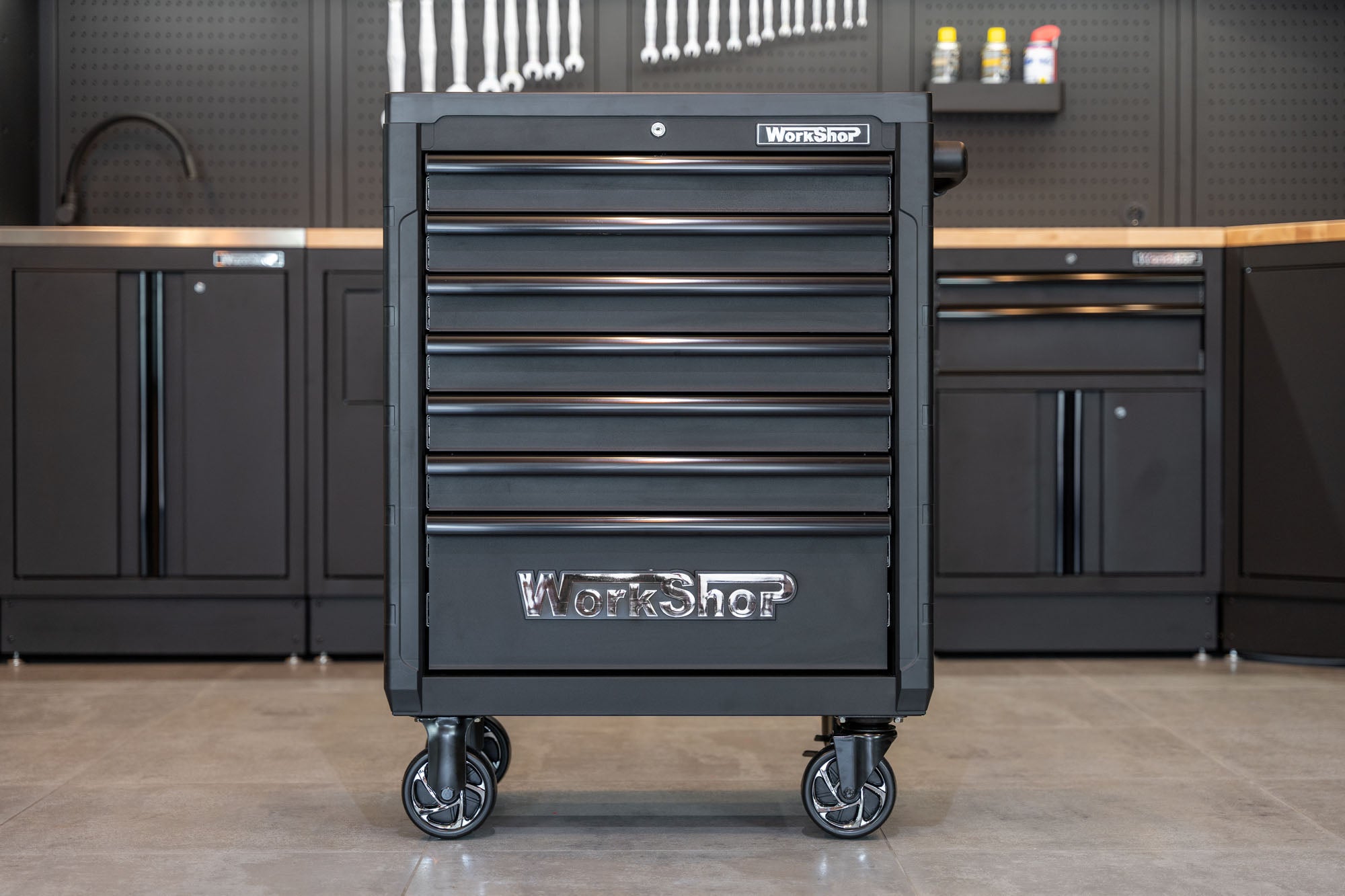 Carrello 7 cassetti  Workshopitaly Total Black TOP PERFORMANCE