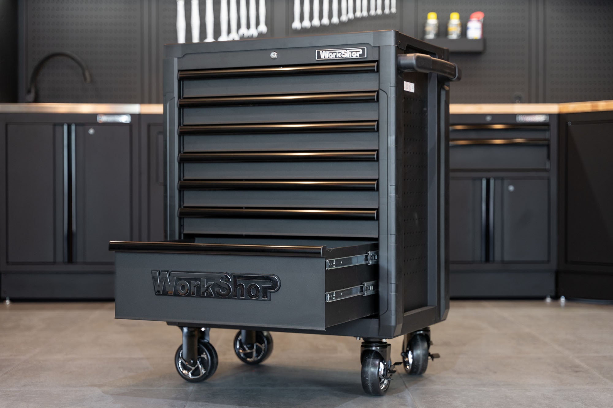 Carrello 7 cassetti  Workshopitaly Total Black TOP PERFORMANCE