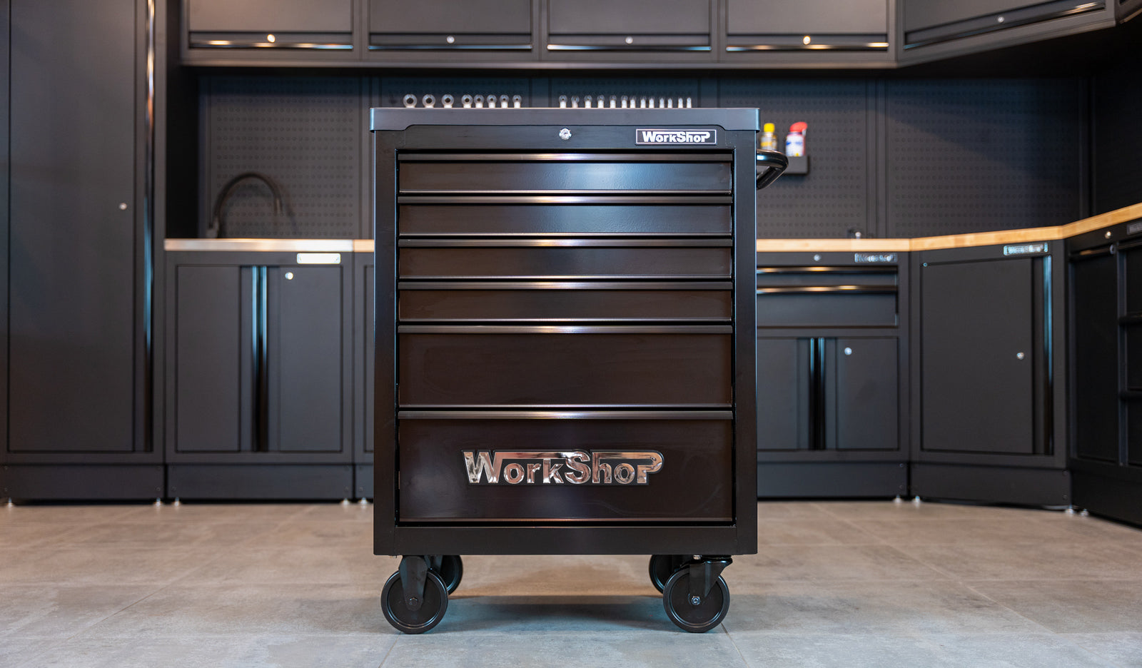 Carrello 6 cassetti  Workshopitaly Total Black SPORT LINE