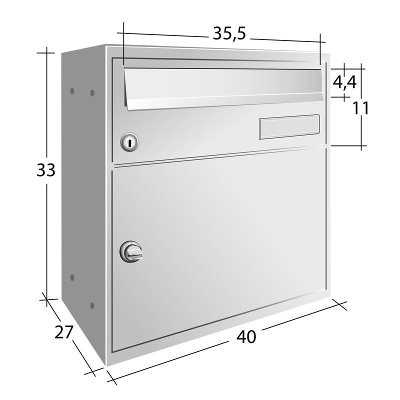 Cassetta Postale Con Vano Portapacchi EasyBox ALUBOX