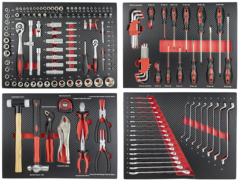 Carrello 6 cassetti  Workshopitaly Total Black SPORT LINE + set 172 utensili basic line