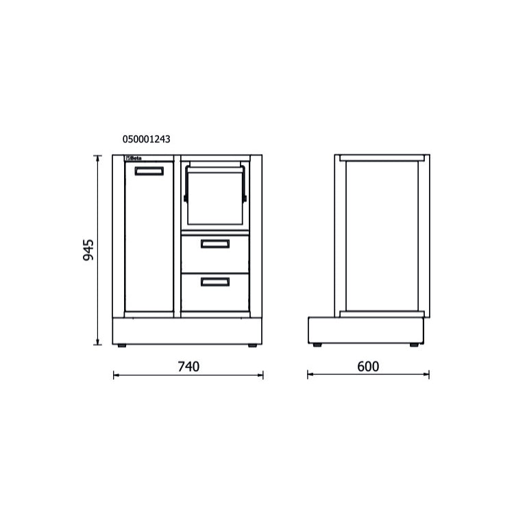 Modulo fisso di servizio per arredo officina Beta RSC50 MS-2C