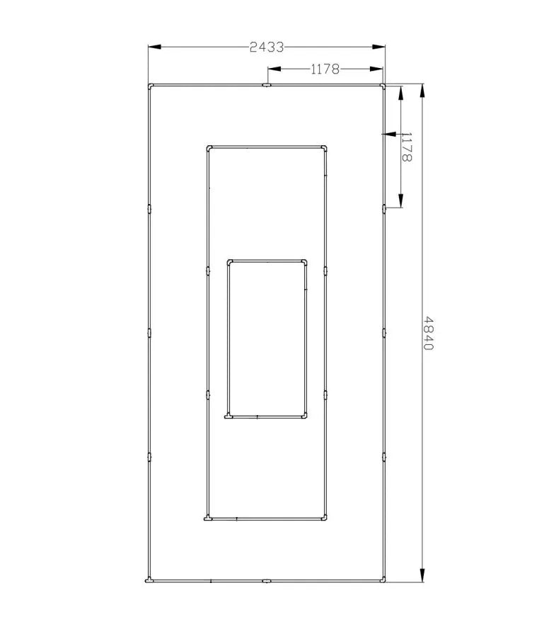 Plafoniera LED rettangolo tripla 4,8M x 2,4M 345W 6500K