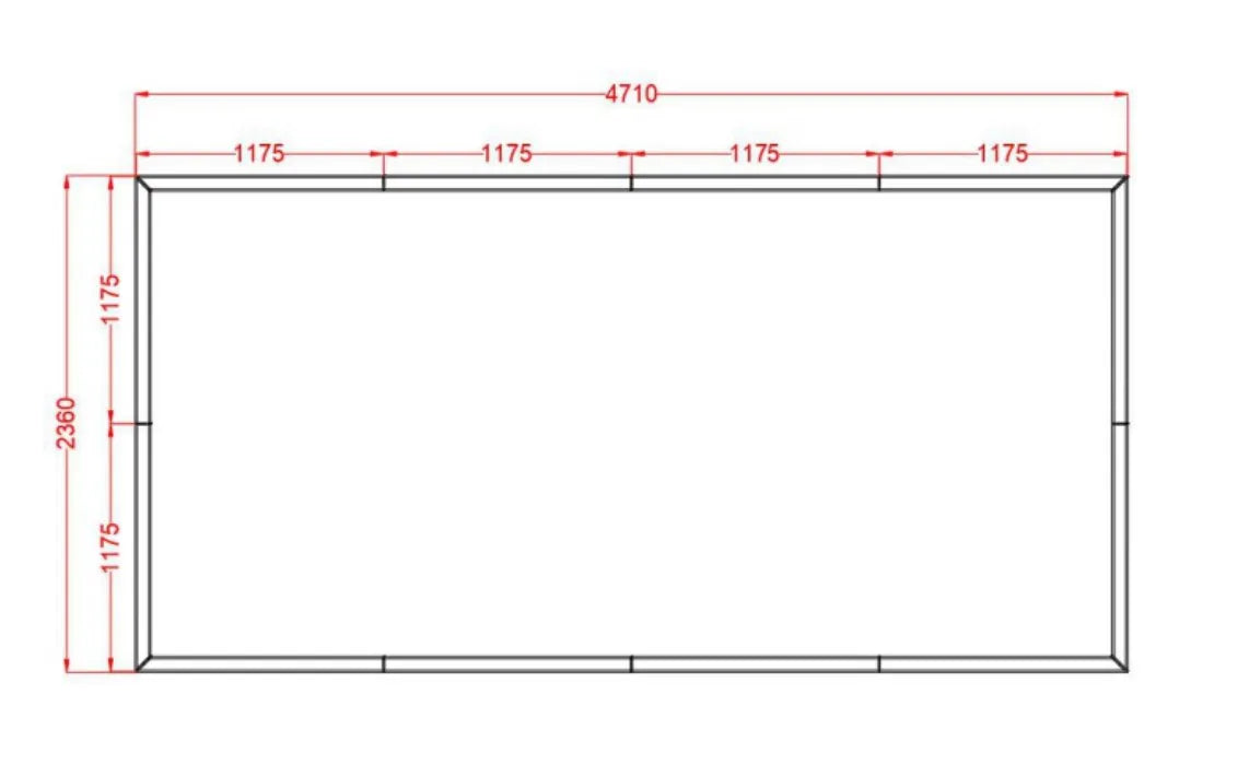 Plafoniera LED rettangolare 2,4M x 4,8M 192W