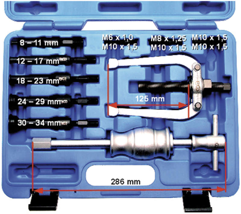 SET ESTRATTORE CUSCINETTI FORI CIECHI, 10 PZ. BGS7710