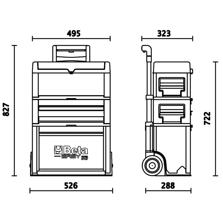 Trolley C43 + Assortimento di 41 utensili e 200 fascette Beta 5941 KART