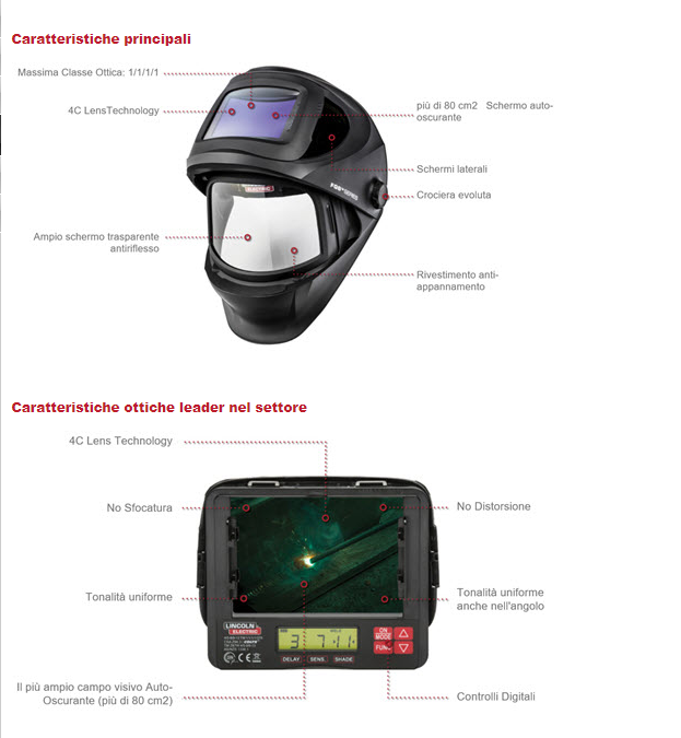 Maschera saldatore automatica Lincoln Lcd VIKING FGS