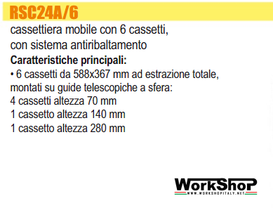 Carrello Beta RSC24SA/6 Cassetti Antiribaltamento