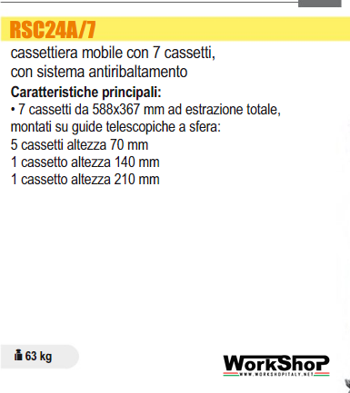 Carrello Beta RSC24SA/7 Cassetti Antiribaltamento