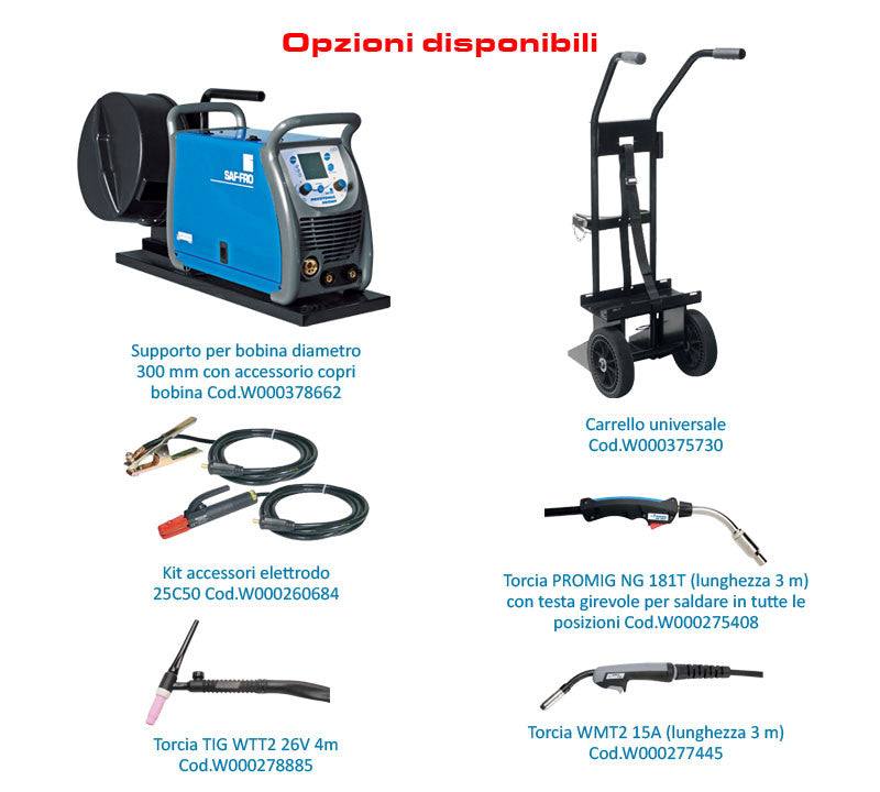 Saldatrice MIG MAG MMA TIG Prestomig 210 MP Saf-Fro FULL KIT