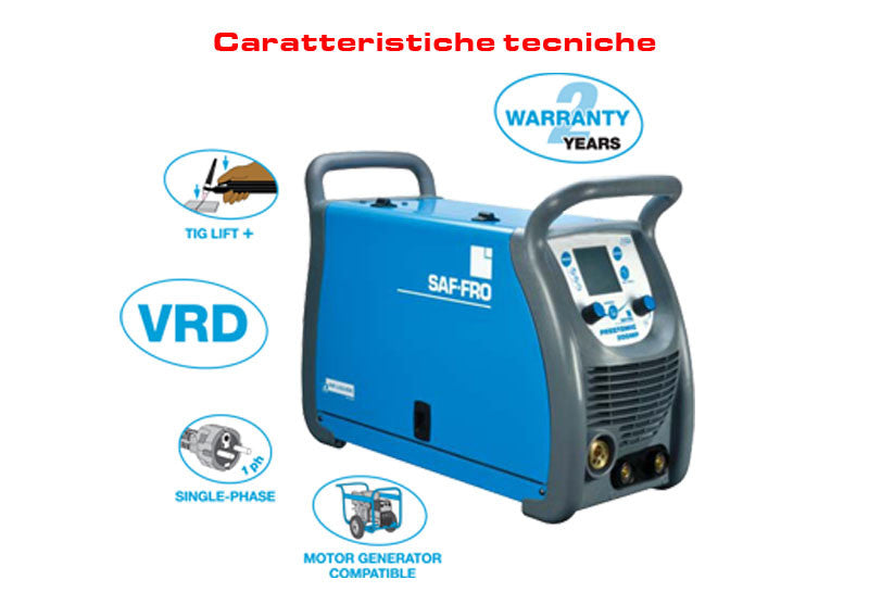 Saldatrice ad inverter portatile Presto 160 Saf-Fro da 150A MMA e Tig Lift